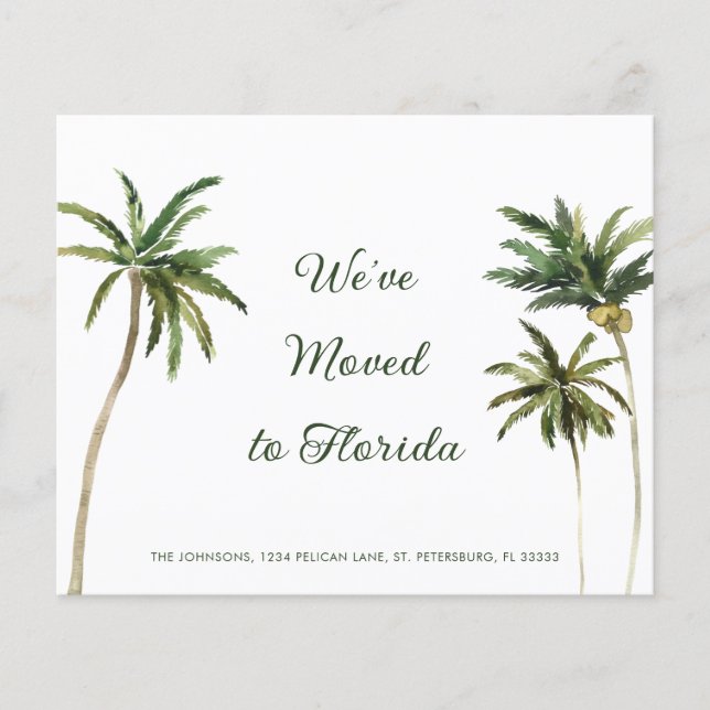 Budget Tropical Handflatan Träd Flytta Meddelande (Framsida)