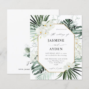 Budget Tropical Handflatan & White Blommigt Bröllo