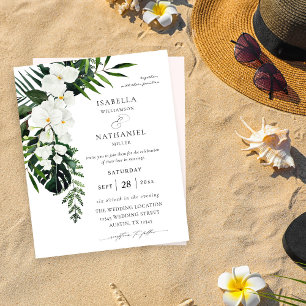 Budget Tropical Handflatan & White Blommigt Bröllo