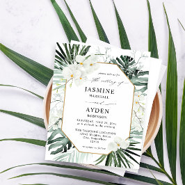 Budget Tropical Handflatan & White Blommigt Bröllo