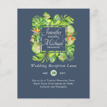 Budget Tropical Löv Luau Wedding Invi