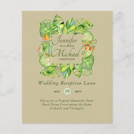 Budget Tropical Löv Luau Wedding Invi