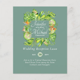 Budget Tropical Löv Luau Wedding Invi
