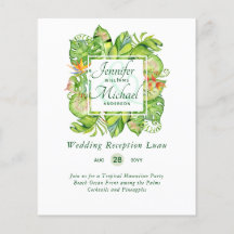 Budget Tropical Löv Luau Wedding Invi