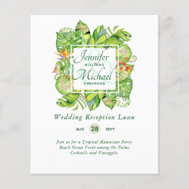 Budget Tropical Löv Luau Wedding Invi