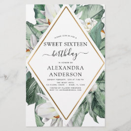 Budget Tropical Magnolia Sweet 16-inbjudan