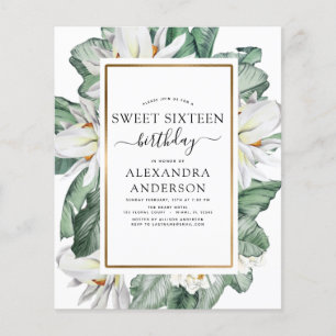 Budget Tropical Magnolia Sweet 16-inbjudan