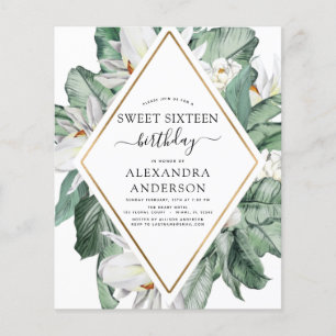 Budget Tropical Magnolia Sweet 16-inbjudan
