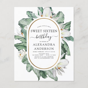 Budget Tropical Magnolia Sweet 16-inbjudan Flygblad
