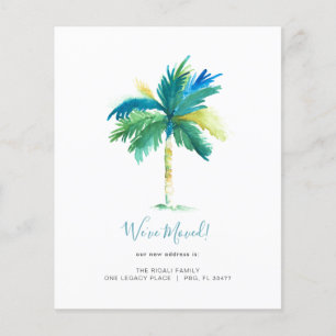 Budget Tropical Watercolor Handflatan Träd Flytta Flygblad