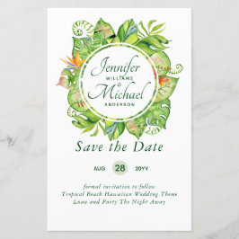 BUDGET Tropiskt blad Hawaiiansk Luau Bröllop