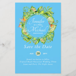 BUDGET Tropiskt blad Hawaiiansk Luau Bröllop