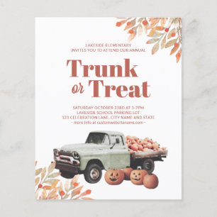 Budget Trunk eller Treat Halloween Pumpkin-inbjuda