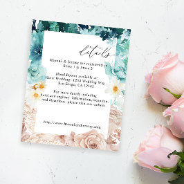 Budget Turkos & Blush Rosa Blommig Flygblad
