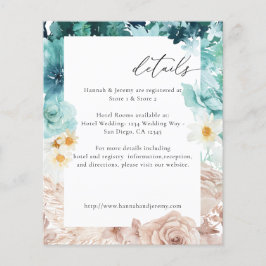 Budget Turkos & Blush Rosa Blommig V2 Flygblad