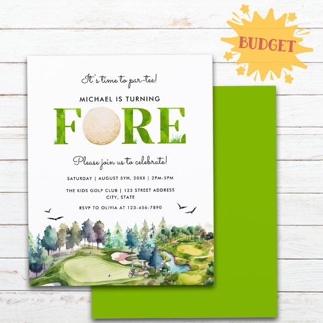 Budget Turning Fore Tid att Par-tee 4-årsdag Flygblad (Front and Back)