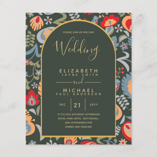 BUDGET Tvåspråkig Spanska Engelska Bröllop Wedding (Framsida)