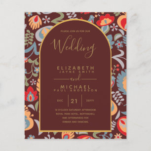 BUDGET Tvåspråkig Spanska Engelska Bröllop Wedding Flygblad