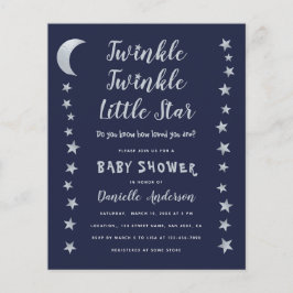 Budget Twinkle Little Star Baby Shower Inbjudan