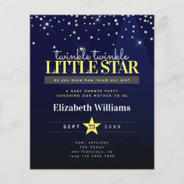 Budget Twinkle Little Star Baby Shower-inbjudan Flygblad