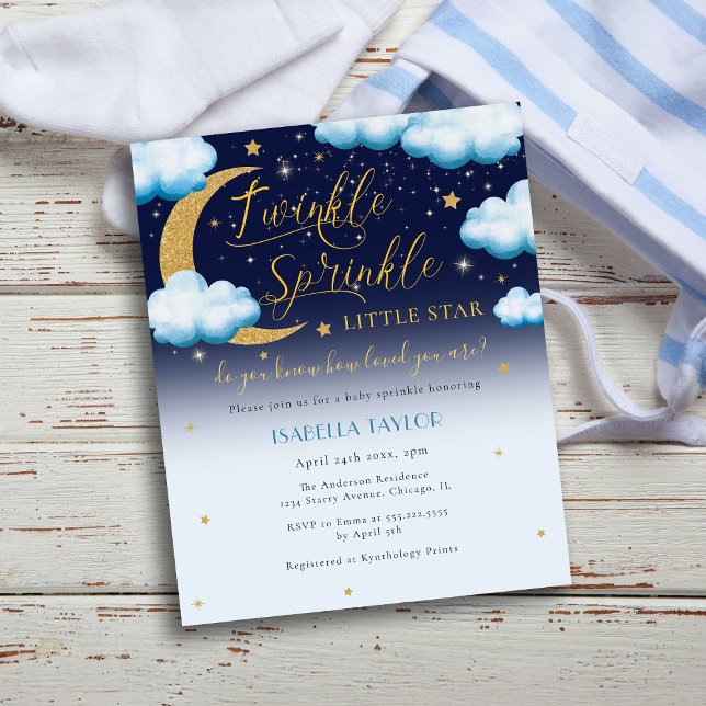 Budget Twinkle Little Star Blue Boy Baby Sprinkle (Skapare uppladdad)