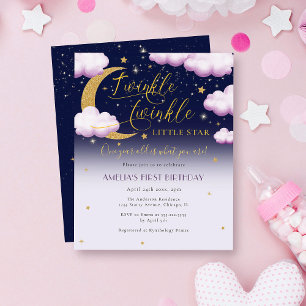Budget Twinkle Little Star Flickas Första Födelsed Flygblad