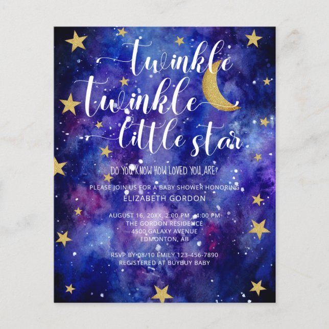 Budget Twinkle Twinkle Little Star Baby Shower (Framsida)