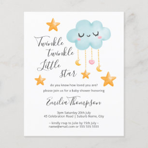 Budget Twinkle Twinkle Little Star Baby Shower Flygblad