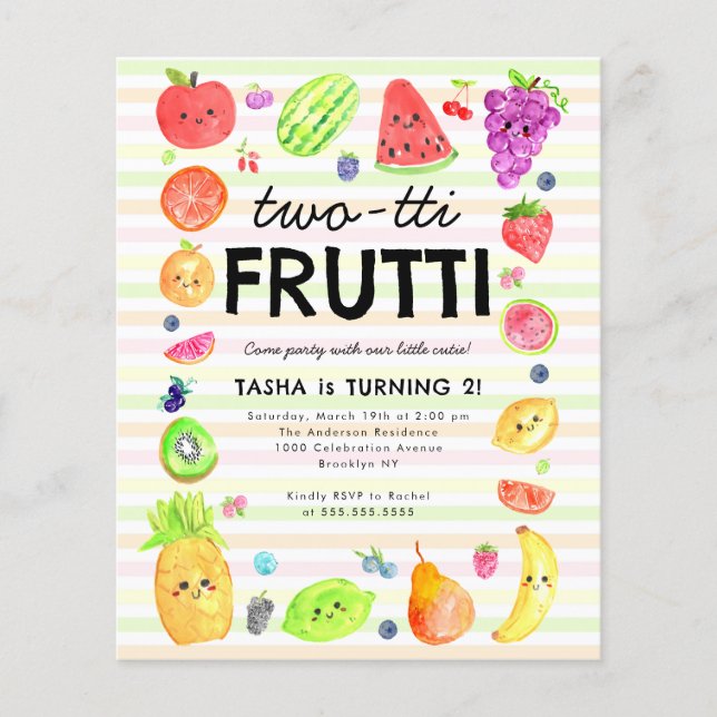 Budget TWO-tti Frutti Sommarfrukt 2:a födelsedagen (Framsida)