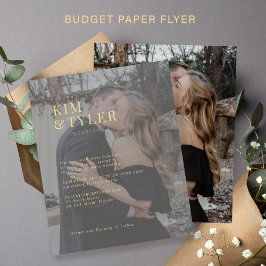 Budget-typografi - överlägg för bröllopsinbjudan flygblad