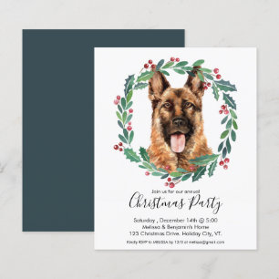 Budget Tysk shepherd Hund jul Party Inbjudan