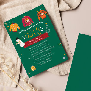 Budget Ugly Sweater Julfest Inbjudan