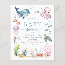 Budget under inbjudan till Sea Animal Baby Shower