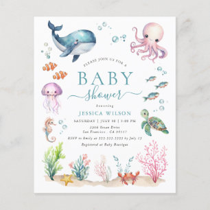 Budget under inbjudan till Sea Animal Baby Shower