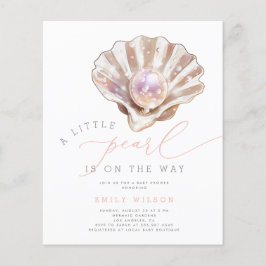 Budget under Sea Pearl Baby Shower Inbjudan Flygblad