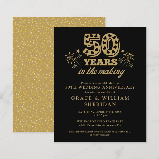 Budget under tillblivelse 50-årsjubileumsinbjudan (Fram/baksida)