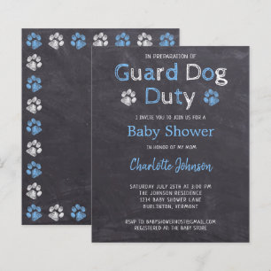 Budget Vakthund Duty Blå Pojke Baby Shower