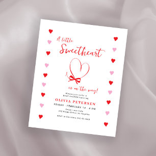 Budget Valentine söt baby shower inbjudan