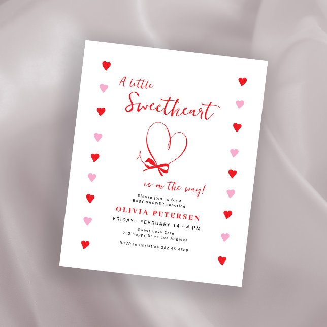 Budget Valentines sweetheart baby shower invite (Skapare uppladdad)