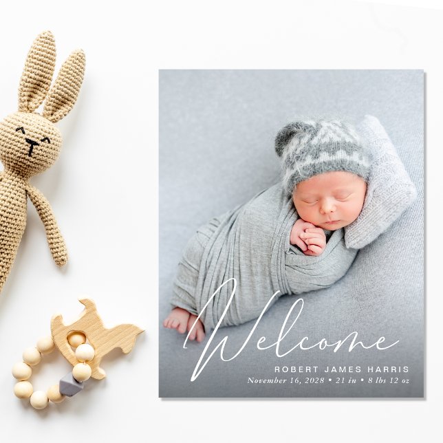 Budget Välkomstskript 4 Foto Födelse Tillkännagiva (A heartfelt and personalized way to introduce your bundle of joy to the world.)