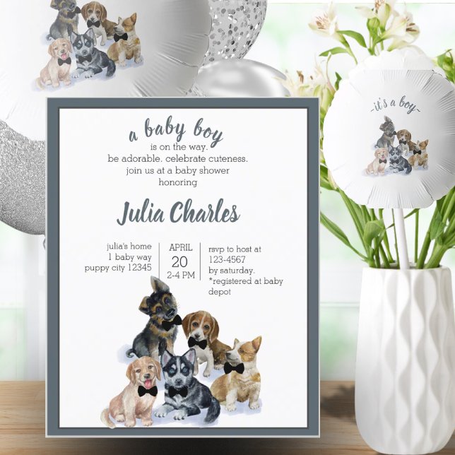 Budget Valp Hund Tema Söt Baby Shower (Budget Puppy Dog Theme Cute Baby Shower)