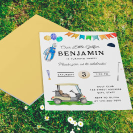Budget Vår lilla golfare Gulda Barn Golf Födelseda Flygblad