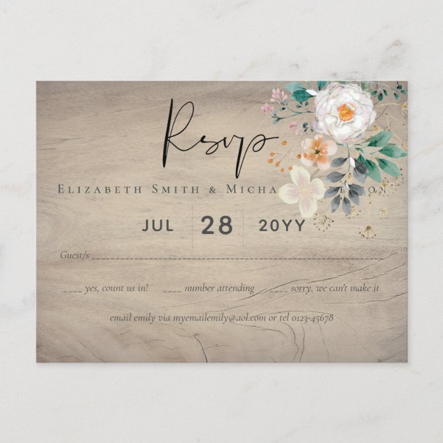 BUDGET Vår Wildblommor Barn Garden Wedding Vykort (Framsida)