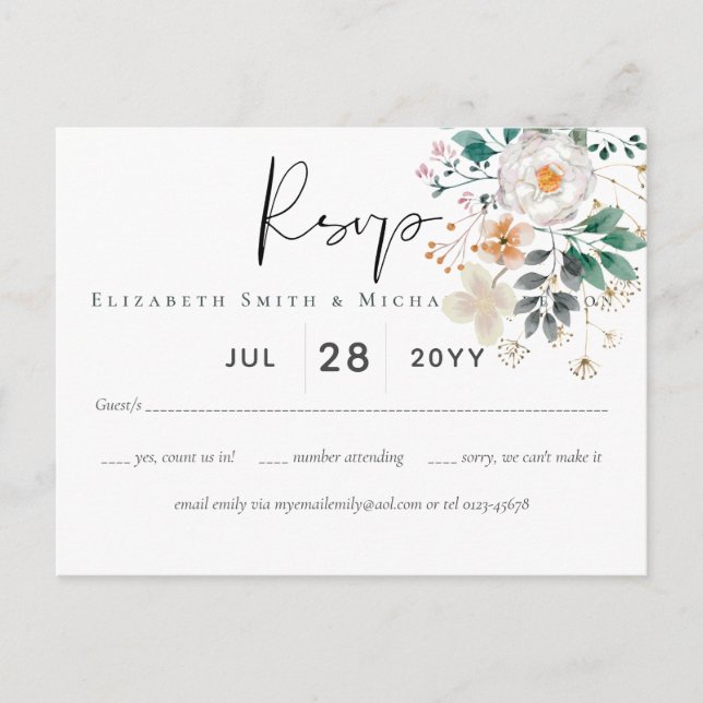 BUDGET Vår Wildblommor Barn Garden Wedding Vykort (Framsida)