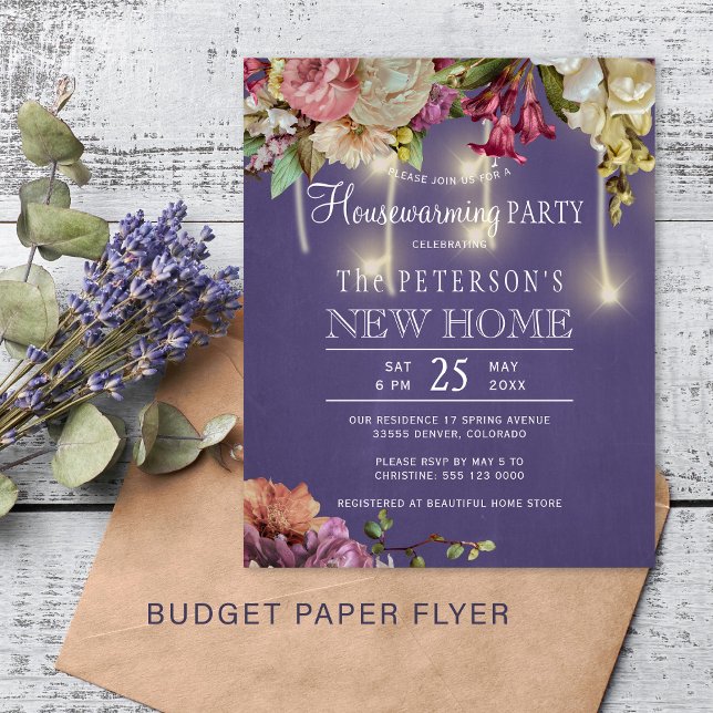 Budget vårblomma inflyttningsfest inbjudan flygblad (Skapare uppladdad)