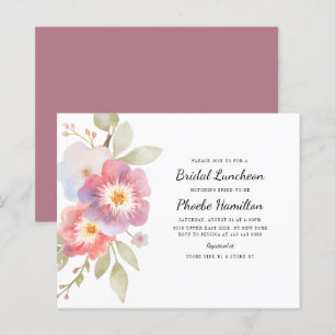 Budget vattenfärg blommande bröllopsbrunch inbjuda