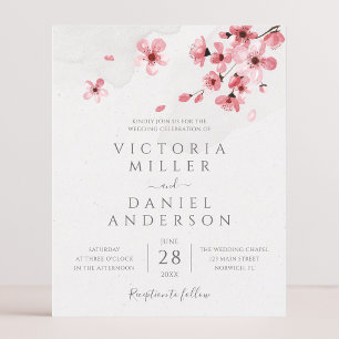 Budget Vattenfärg Blommig Körsbärsblom Wedding