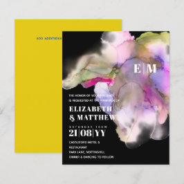 BUDGET Vattenfärg Bröllop Abstrakt Lila Grå