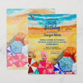 Budget Vattenfärg Hav Strand Födelsedagsfest Inbju