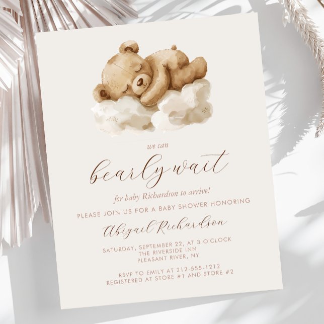 Budget Vattenfärg Nalle Neutral Bebis-babyshower (Skapare uppladdad)